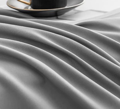 Parure de Lit 4 Pièces 160x200 – Housse de Couette + Drap + 2 Taies – Tissu Doux & Résistant – Style Moderne Gris Premium