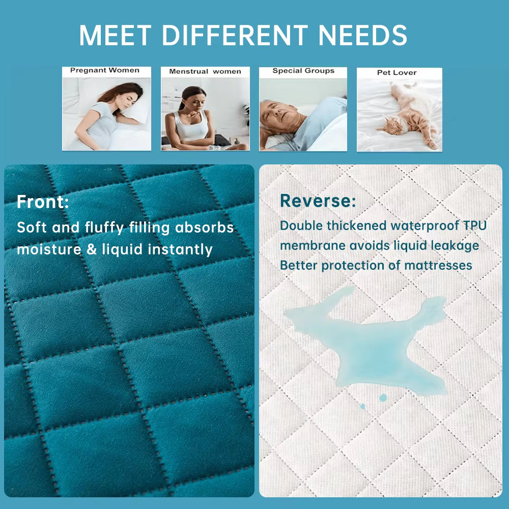 Protège-Matelas Matelassé 160x200x30 cm Imperméable – Housse Respirante Anti-Taches – Confort Doux & Ajustement Parfait